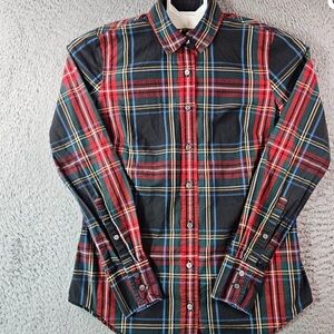 J. Crew Women's Plaid Button Down Shirt - Red and Black